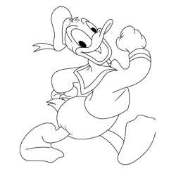 Walking Donald Duck Free Coloring Page for Kids