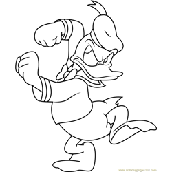 Angry Donald Duck Free Coloring Page for Kids