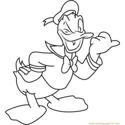 Disney Donald Duck Free Coloring Page for Kids