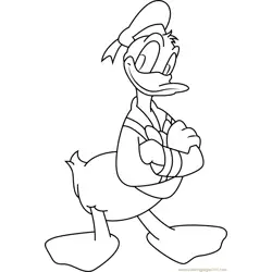 Disney Donald Looking At You Free Coloring Page for Kids