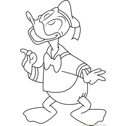 Donald Duck See Up Free Coloring Page for Kids