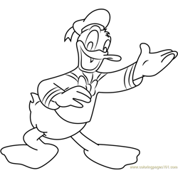 Donald Duck Sing Free Coloring Page for Kids