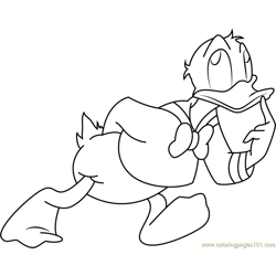 Donald Duck Thinking Free Coloring Page for Kids