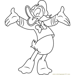 Donald Duck a Cartoon Character Free Coloring Page for Kids