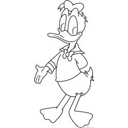 Friendly Donald Duck Free Coloring Page for Kids