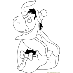 Cute Eeyore Free Coloring Page for Kids