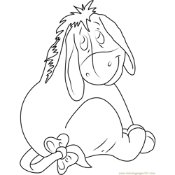 Eeyore Looking Back Free Coloring Page for Kids