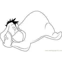Eeyore Relaxing Free Coloring Page for Kids