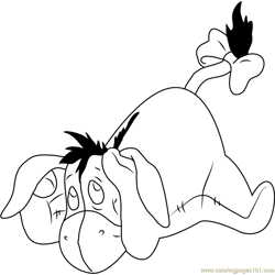 Eeyore Stuffed Donkey Free Coloring Page for Kids