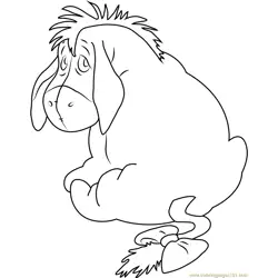 Nervous Eeyore Free Coloring Page for Kids