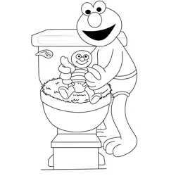 Baby Diapers Elmo Free Coloring Page for Kids