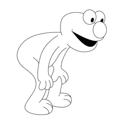 Elmo Looking Down Free Coloring Page for Kids