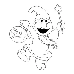 Elmo Loves Halloween Free Coloring Page for Kids