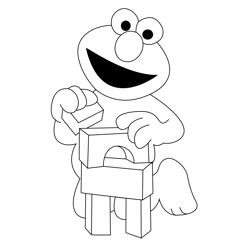 Elmo Playing Game Free Coloring Page for Kids