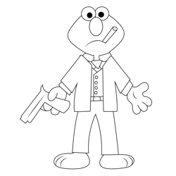 Gangster Elmo Free Coloring Page for Kids