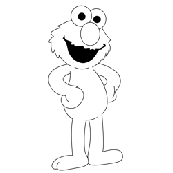 Standing Elmo Free Coloring Page for Kids
