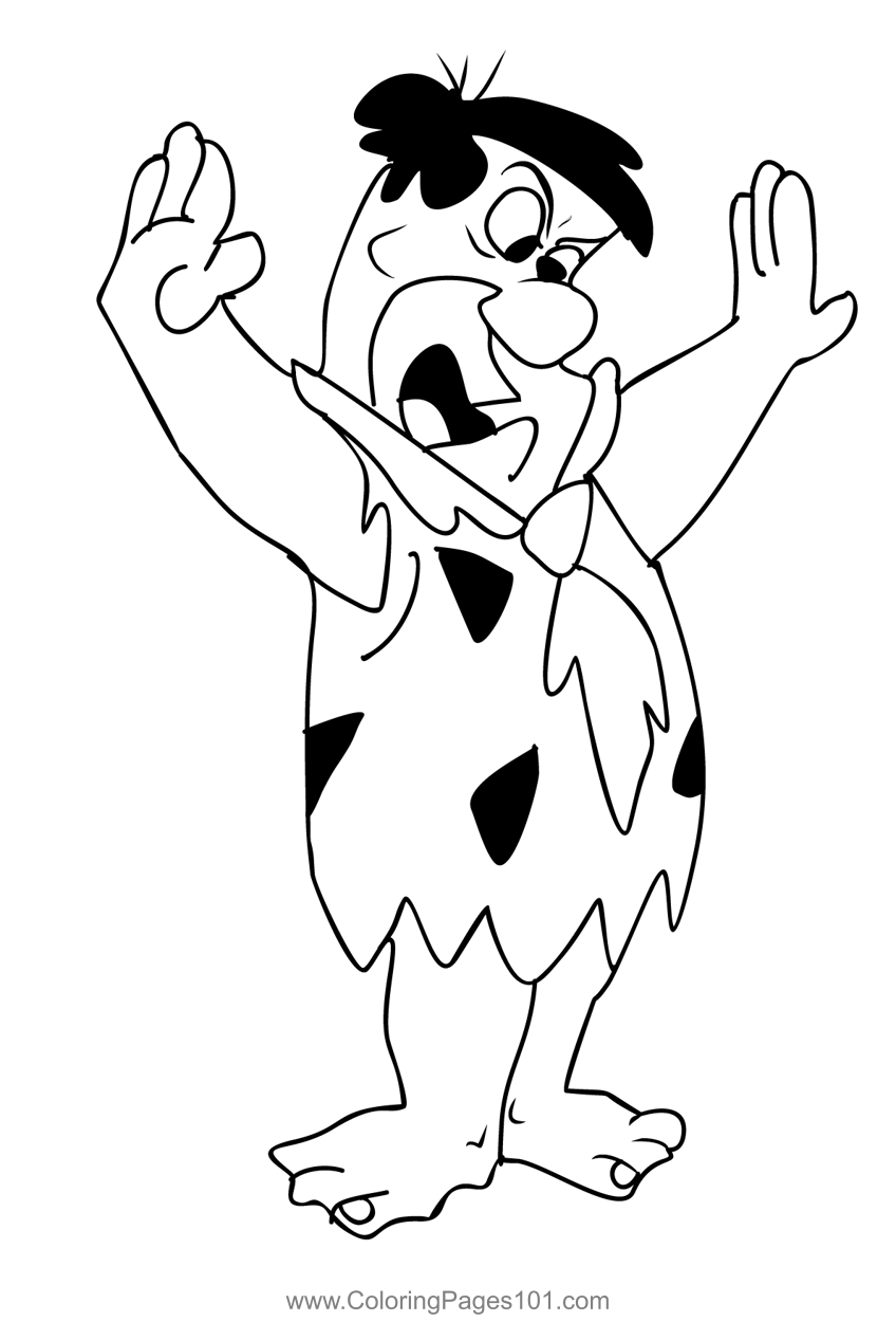 Fred Flintstone 1 Coloring Page for Kids - Free Fred Flintstone