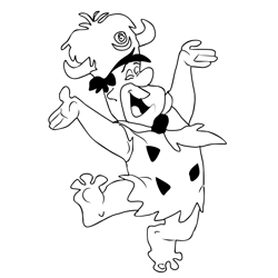 Fred Flintstone 2 Free Coloring Page for Kids