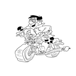 Fred Flintstone 3 Free Coloring Page for Kids