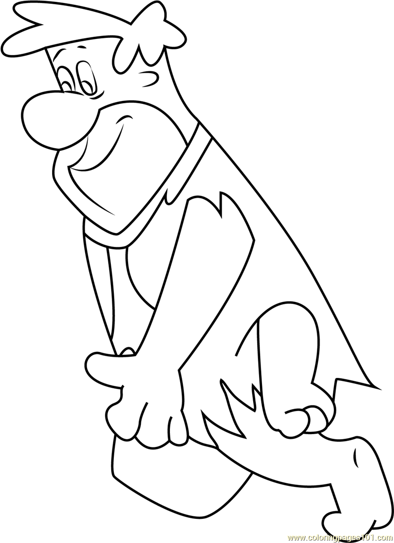Fred Flintstone Looking Down Coloring Page for Kids - Free Fred