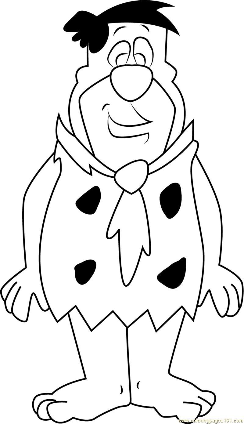 Fred Flintstones Looking at You Coloring Page for Kids - Free Fred
