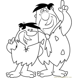 Barney Rubble and Fred Flintstone Free Coloring Page for Kids