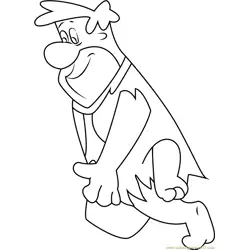 Fred Flintstone Looking Down Free Coloring Page for Kids