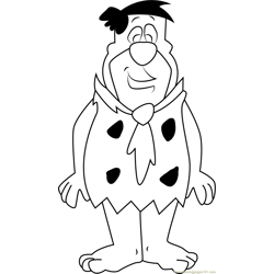 Fred Flintstones Looking at You Free Coloring Page for Kids