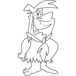 Fred Flintstones having Fun Free Coloring Page for Kids