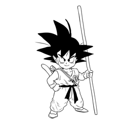 Goku 2 Free Coloring Page for Kids