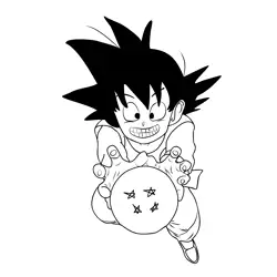 Goku 3 Free Coloring Page for Kids