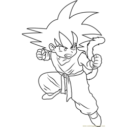 Angry Kid Goku Free Coloring Page for Kids