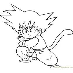 Goku Ready to Fight Free Coloring Page for Kids