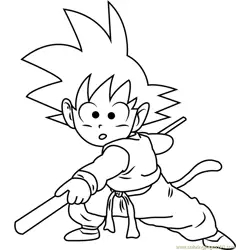 Goku Free Coloring Page for Kids