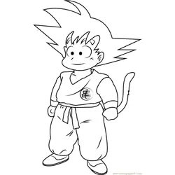 Goku in Dragon Ball Free Coloring Page for Kids
