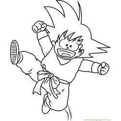 Kid Goku Free Coloring Page for Kids