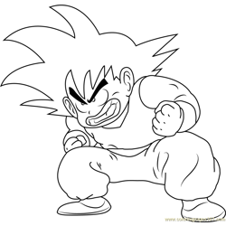 Son Goku Free Coloring Page for Kids