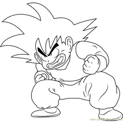 Son Goku Free Coloring Page for Kids