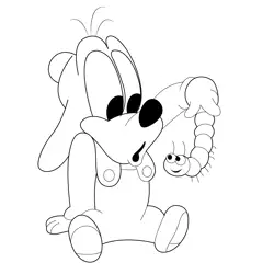 Baby Goofy And A Caterpillar