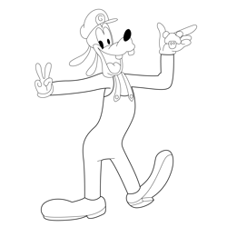 Disney Goofy Style Free Coloring Page for Kids