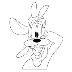 Funny Goofy Free Coloring Page for Kids