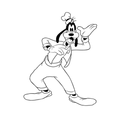 Goofy 3 Free Coloring Page for Kids