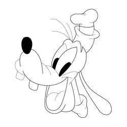 Goofy Face Free Coloring Page for Kids