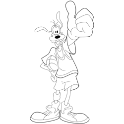 Goofy Thumbs Up Free Coloring Page for Kids