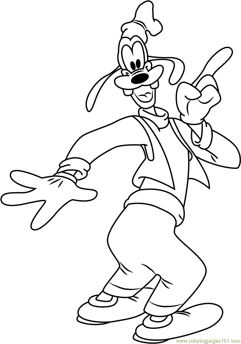 Goofy a Tall Dog Coloring Page for Kids   Free Goofy Printable ...