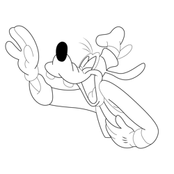 Laughing Goofy Free Coloring Page for Kids