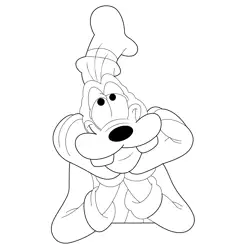 Thinking Goofy Free Coloring Page for Kids