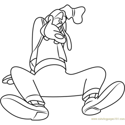 Cute Goofy Free Coloring Page for Kids
