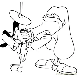 Goofy Play Golf Free Coloring Page for Kids