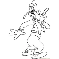 Goofy a Tall Dog Free Coloring Page for Kids
